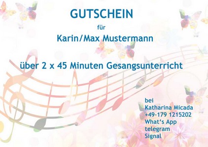 Gesangsunterricht in Luzern - Katharina Micada